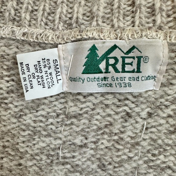 REI Vintage Wool Hippie Vest Zip Front Hand-Sewn On Fabric & Trim  Size Small - Picture 10 of 11
